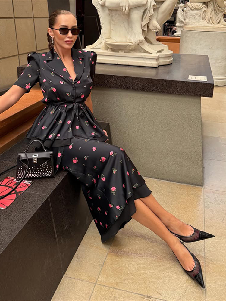 Çiçek Desenli Blazer Ceket Ete - Midi Skirt Floral incelemesi ve fiyatı